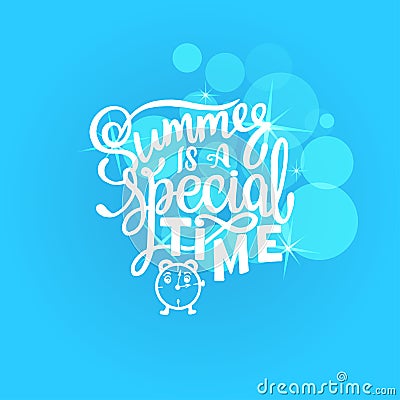 Vector illustration Brush lettering composition of Summer quotes on white background. Summer lettering for cards Vector Illustration