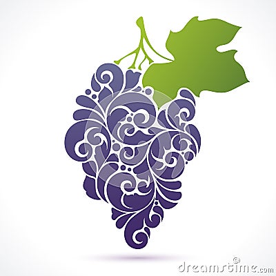 Vector illustration Bunch of wine grapes Vector Illustration