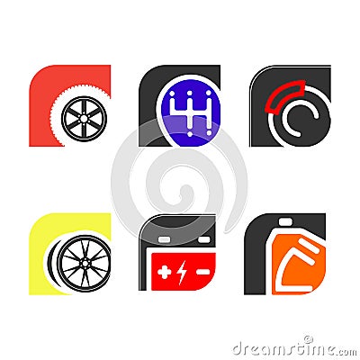 Vector Illustration Bundles of Car Service Automotive Icons Vector Illustration