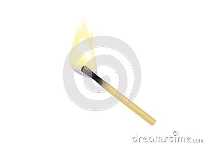 Burning Match Cartoon Illustration