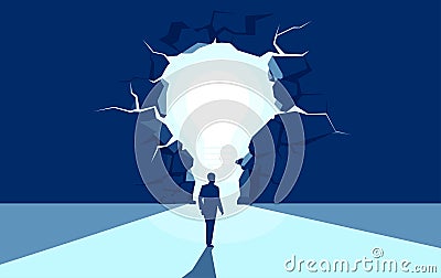 Man finding solution and idea Cartoon Illustration