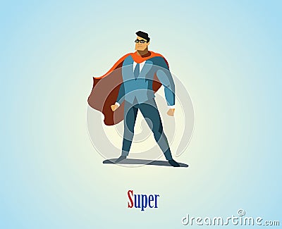 Vector illustration of businessman superhero Vector Illustration