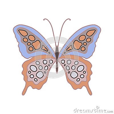 Vector illustration with a butterfly for the design of prints, birthday greetings, design of cards with March 8 and Valentine s Cartoon Illustration