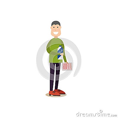 People shopping vector illustration in flat style Vector Illustration