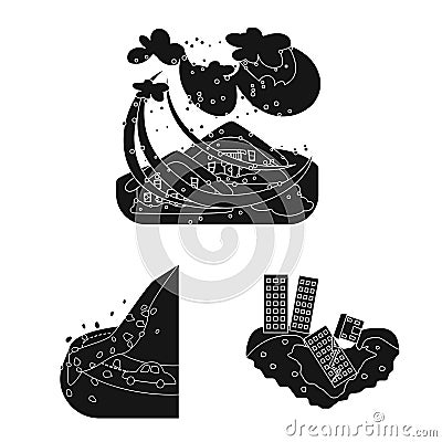 Vector design of calamity and crash icon. Collection of calamity and disaster stock symbol for web. Vector Illustration