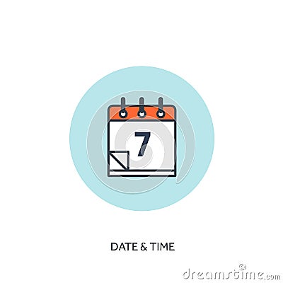 Vector illustration. Calendar lined icon.Date time. Holiday planning. Vector Illustration