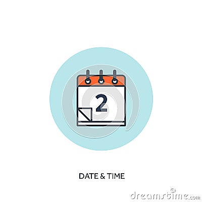 Vector illustration. Calendar lined icon.Date time. Holiday planning. Vector Illustration