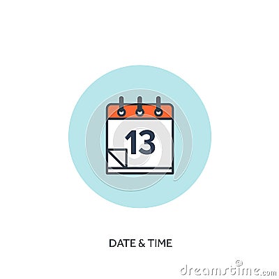 Vector illustration. Calendar lined icon.Date time. Holiday planning. Vector Illustration