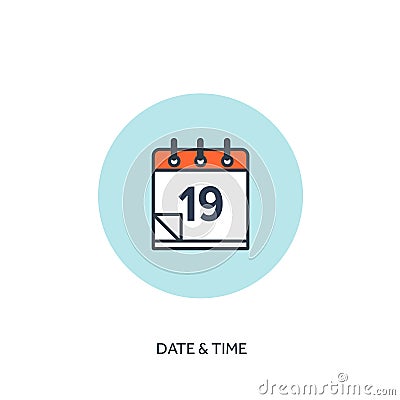 Vector illustration. Calendar lined icon.Date time. Holiday planning. Vector Illustration