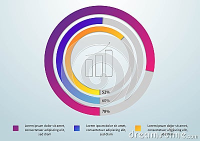 Business Infographics circle origami style. Vector illustration. can be used for workflow layout, banner, diagram, number options Cartoon Illustration