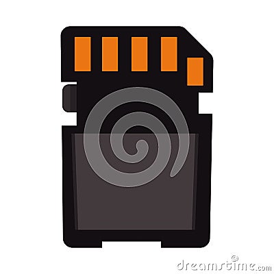 Vector design of card and microsd symbol. Collection of card and data stock symbol for web. Vector Illustration