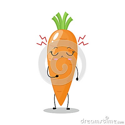 Vector illustration of carrot character with cute expression, upset, happy, funny, Vector Illustration