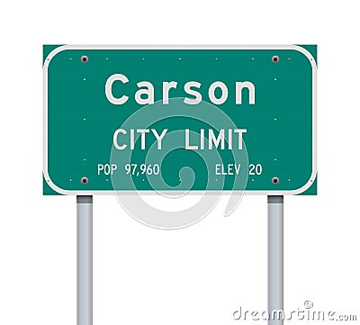 Carson City Limit road sign Cartoon Illustration