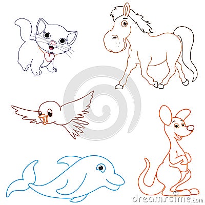 Vector Illustration Of Cartoon Animals Vector Illustration