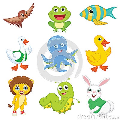 Vector Illustration Of Cartoon Animals Vector Illustration