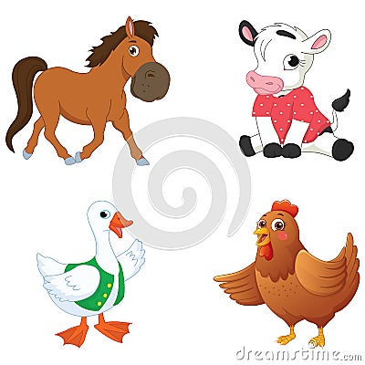 Vector Illustration Of Cartoon Animals Vector Illustration