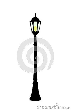 Vector illustration of cartoon black streetlight Vector Illustration