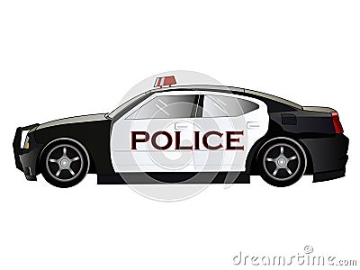 Vector Illustration Cartoon Police Car Vector Illustration