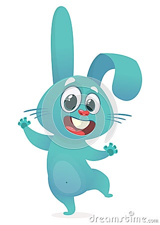 A vector illustration of cartoon bunny rabbit hopping. Vector Illustration