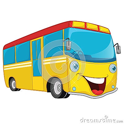 Vector Illustration Of Cartoon Bus Vector Illustration