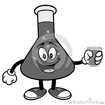 Chemistry Flask with Water Illustration Vector Illustration