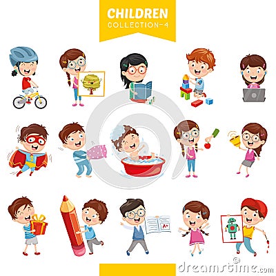 Vector Illustration Of Cartoon Children Vector Illustration