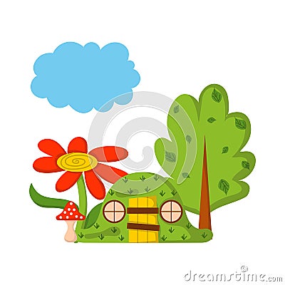 Vector cartoon children magic forest background Vector Illustration