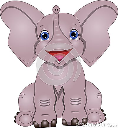 Vector illustration of Cartoon Elephant Vector Illustration