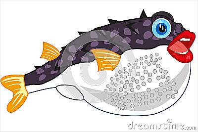 Fish fugue on white background is insulated Vector Illustration