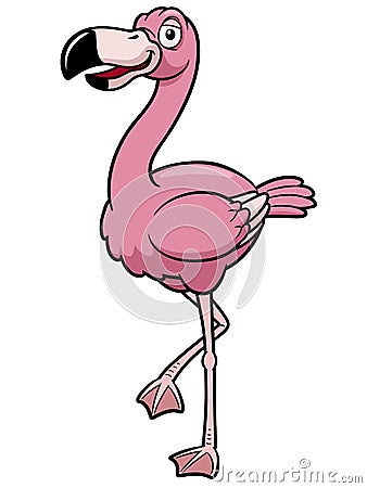 Cartoon flamingo Vector Illustration