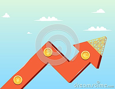 Vector Illustration Cartoon growth company economy Vector Illustration