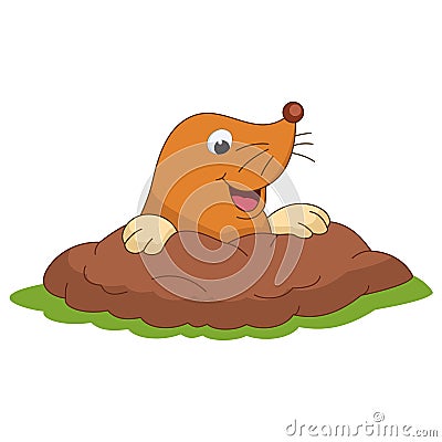 Vector Illustration Of Cartoon Mole Vector Illustration