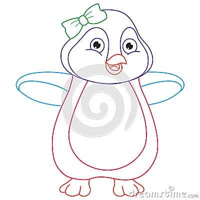 Vector Illustration Of Cartoon Penguin Vector Illustration