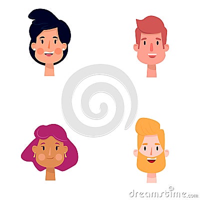 Vector illustration of cartoon people. Vector Illustration