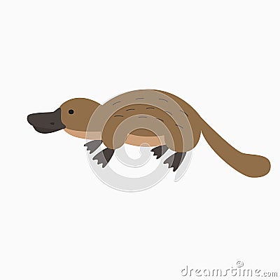 Vector illustration with cartoon platypus icon. Vector Illustration