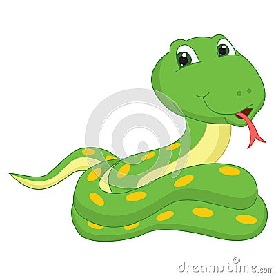 Vector Illustration Of A Cartoon Snake Vector Illustration