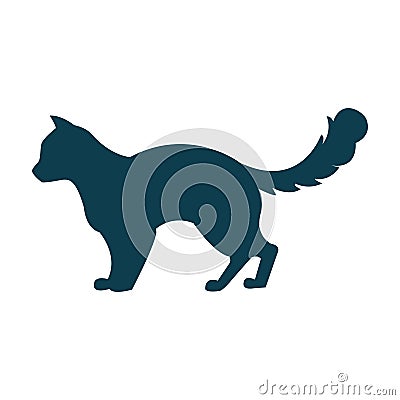 Vector illustration with a cat silhouette Vector Illustration