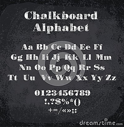 Vector illustration of chalked alphabet Vector Illustration