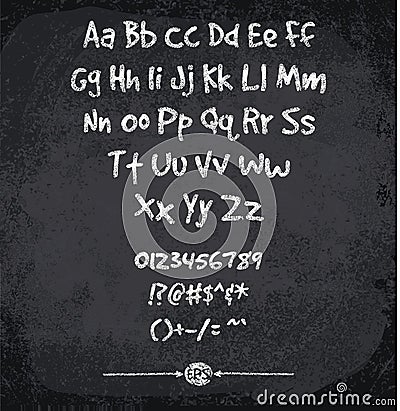 Vector illustration of chalked alphabet Vector Illustration