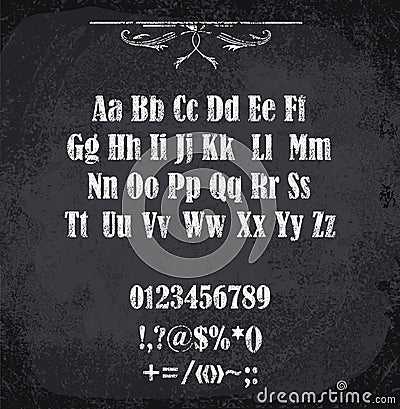 Vector illustration of chalked alphabet Vector Illustration