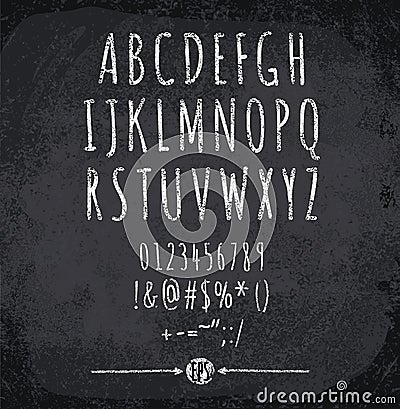 Vector illustration of chalked alphabet Vector Illustration