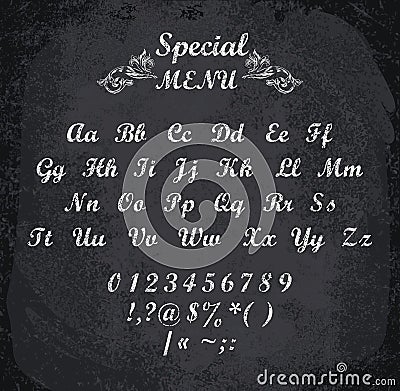 Vector illustration of chalked alphabet Vector Illustration