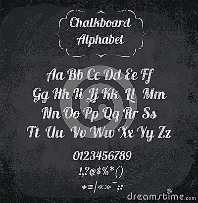 Vector illustration of chalked alphabet Vector Illustration