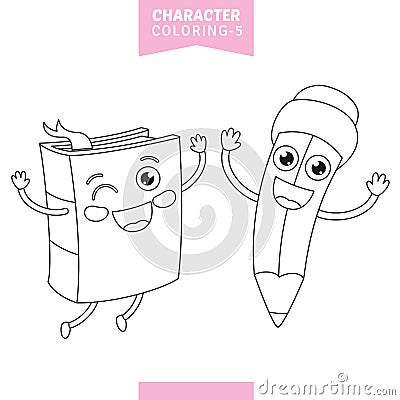 Vector Illustration Of Character Coloring Page Vector Illustration