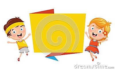 Vector Illustration Of Children Banner Vector Illustration