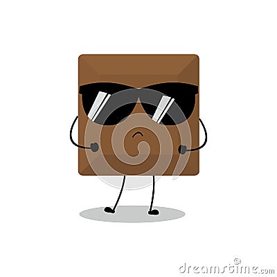 Vector illustration of chocolate character with various cute expression, funny, sunglasses, Vector Illustration