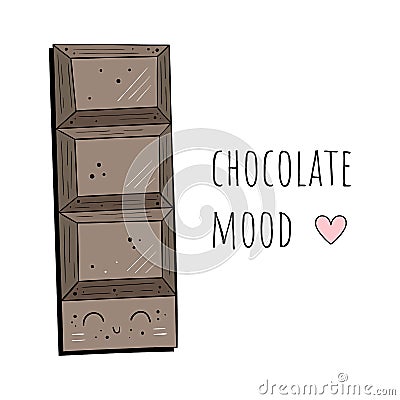 Vector illustration of Chocolate.Scandinavian motives. Cartoon background. Emoji Vector Illustration