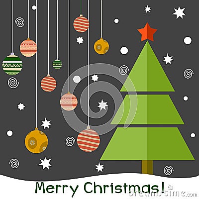 Vector illustration of a christmas fir tree. Vector Illustration