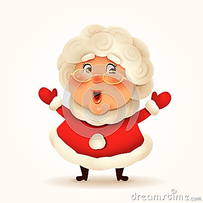 Vector illustration of Christmas Mrs.Claus. Vector Illustration