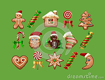 Vector illustration of Christmas sweets. Vector Illustration